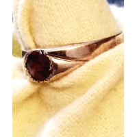 Victorian Rose Gold 9k & Garnet Gemstone Ring SZ 7