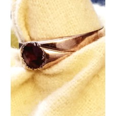 Victorian Rose Gold 9k & Garnet Gemstone Ring SZ 7