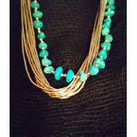 Turquoise  and Liquid Silver Sun West Necklace