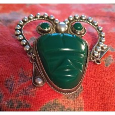 Made in Mexico Sterling Silver Mask Brooch