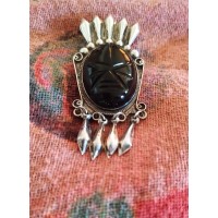 Sterling Silver Handmade In Mexico Indigenous Brooch