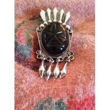 Sterling Silver Handmade In Mexico Indigenous Brooch