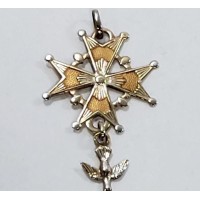 Huguenot Cross Vintage Cross 18K  Pendant