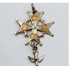 Huguenot Cross Vintage Cross 18K  Pendant